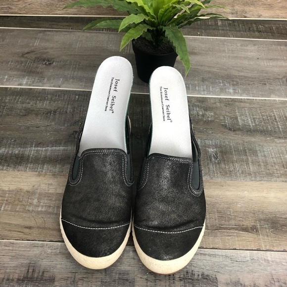 Josef Seibel Caspian Metallic Gray Slide Flats Size 38 - Picture 6 of 9
